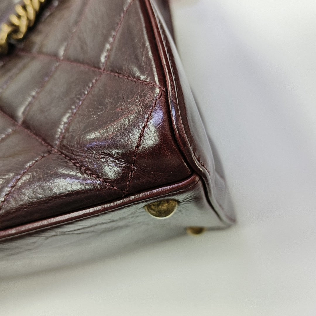 Quilted Calfskin Tote Bag Red