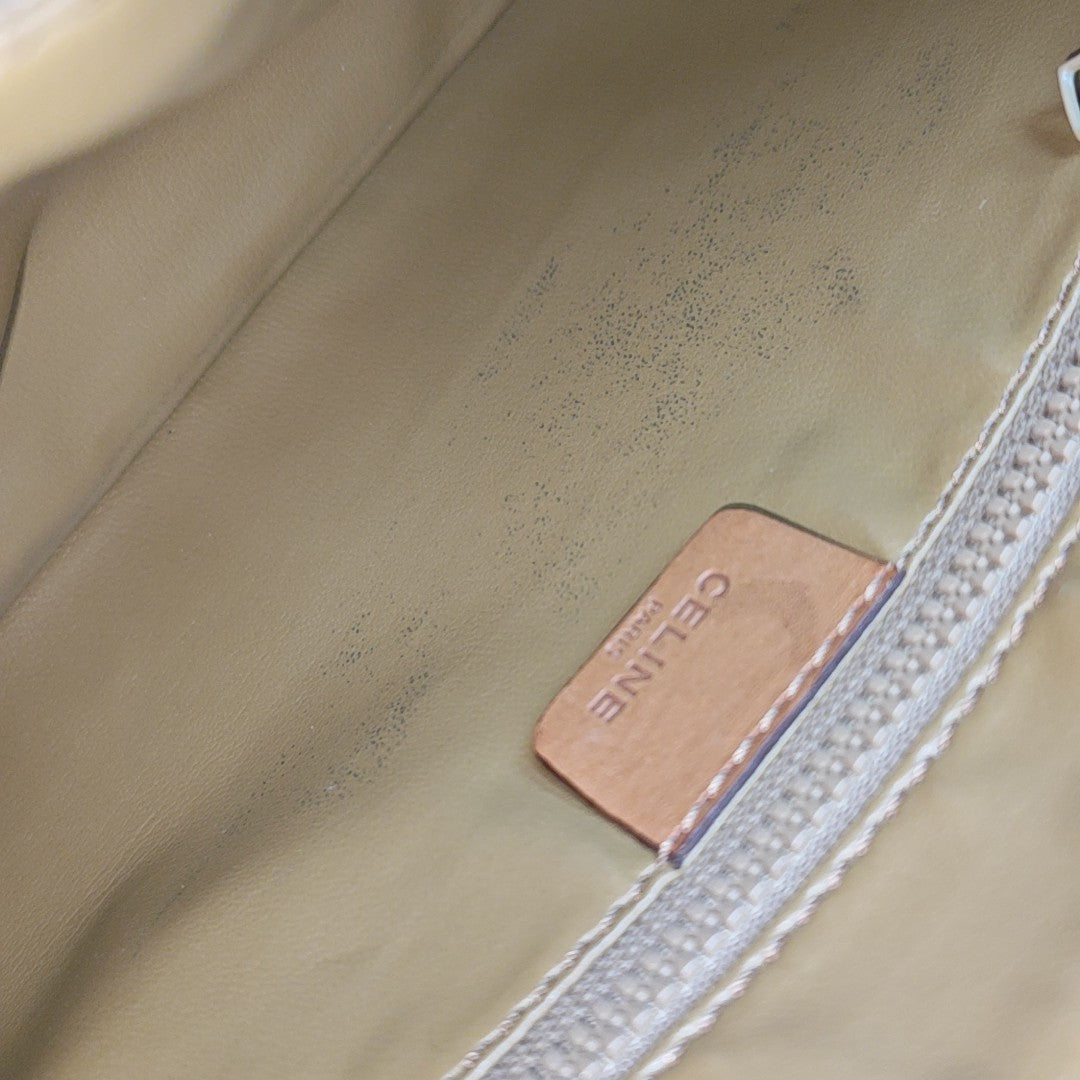 Coated Canvas Shoulder Bag Brown