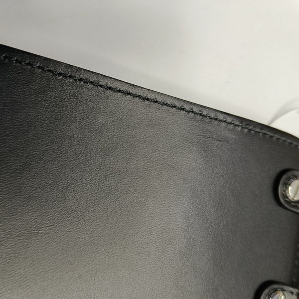 2 Pockets Leather Black