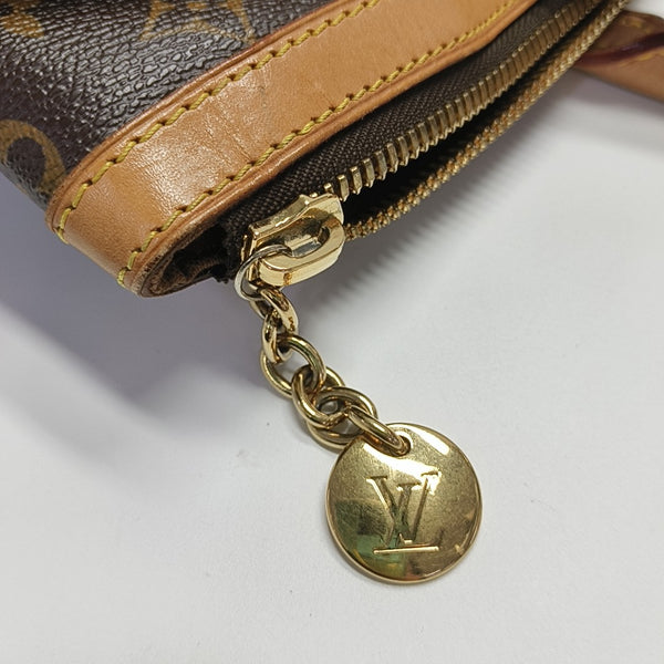 Monogram Coated Canvas Top Handle Bag Brown
