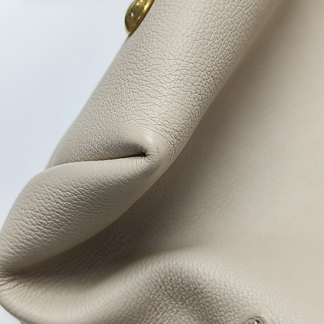 LOW KEY HOBO MM Monogram Calfskin Beige