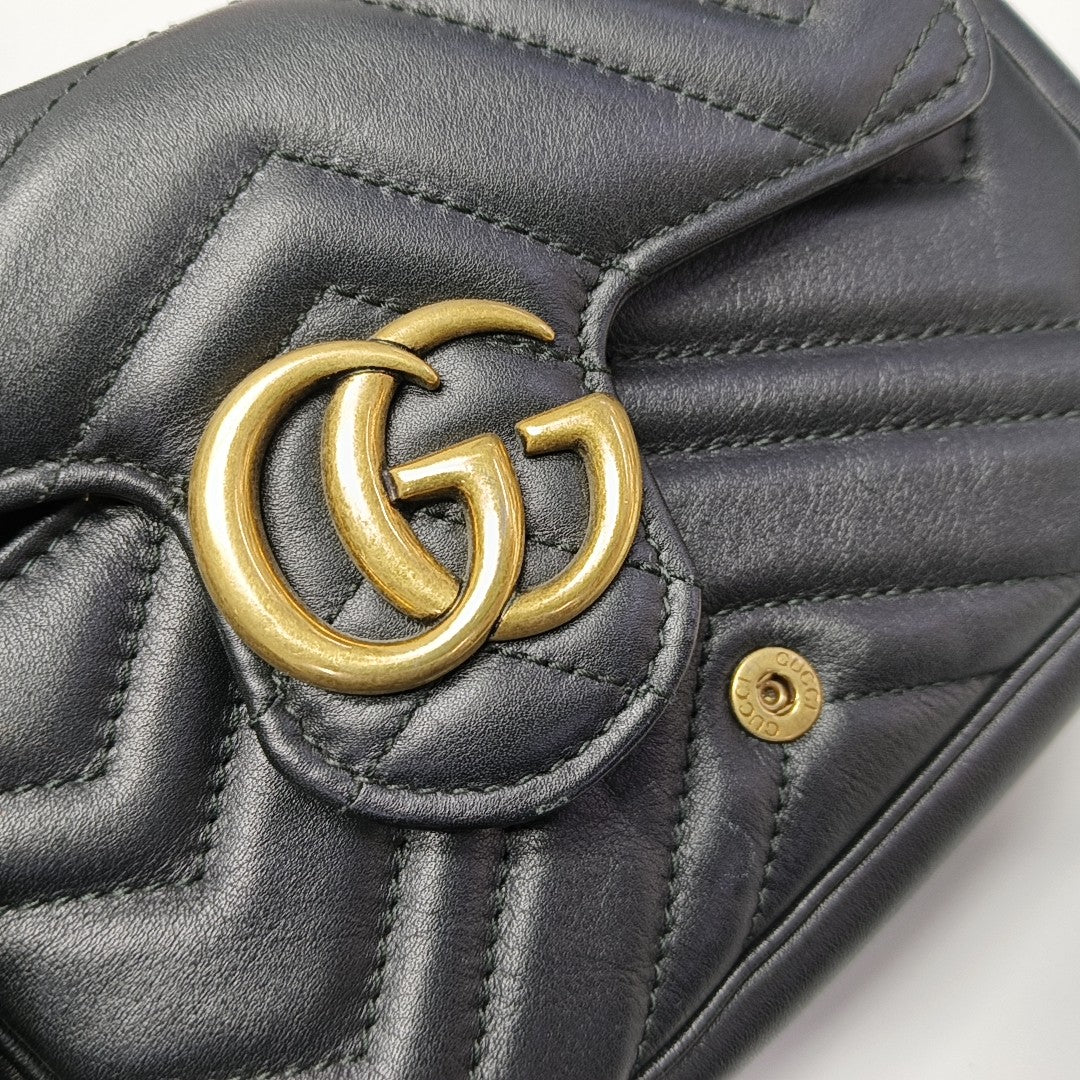GG Marmont Mini Quilted Calfskin Black