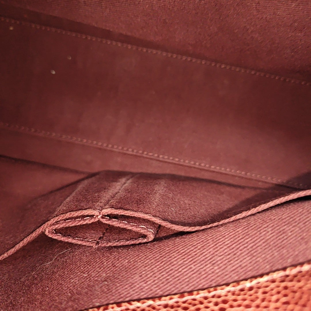 Quilted Grained Calfskin Shoulder Bag Red