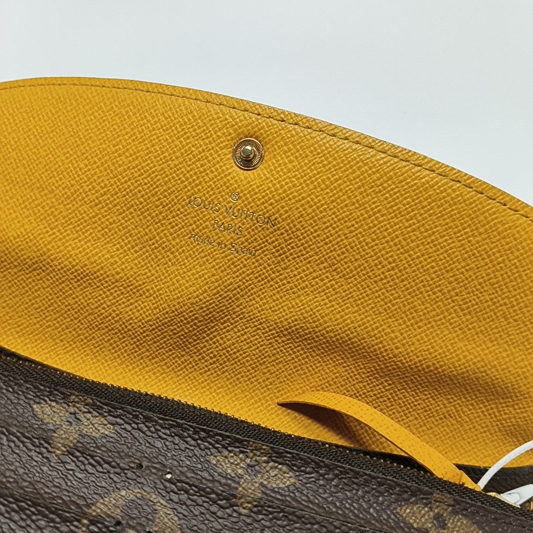 EMILIE Monogram Coated Canvas Brown Wallet