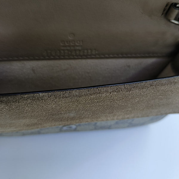 Dionysus Super Mini Monogram Coated Canvas Beige