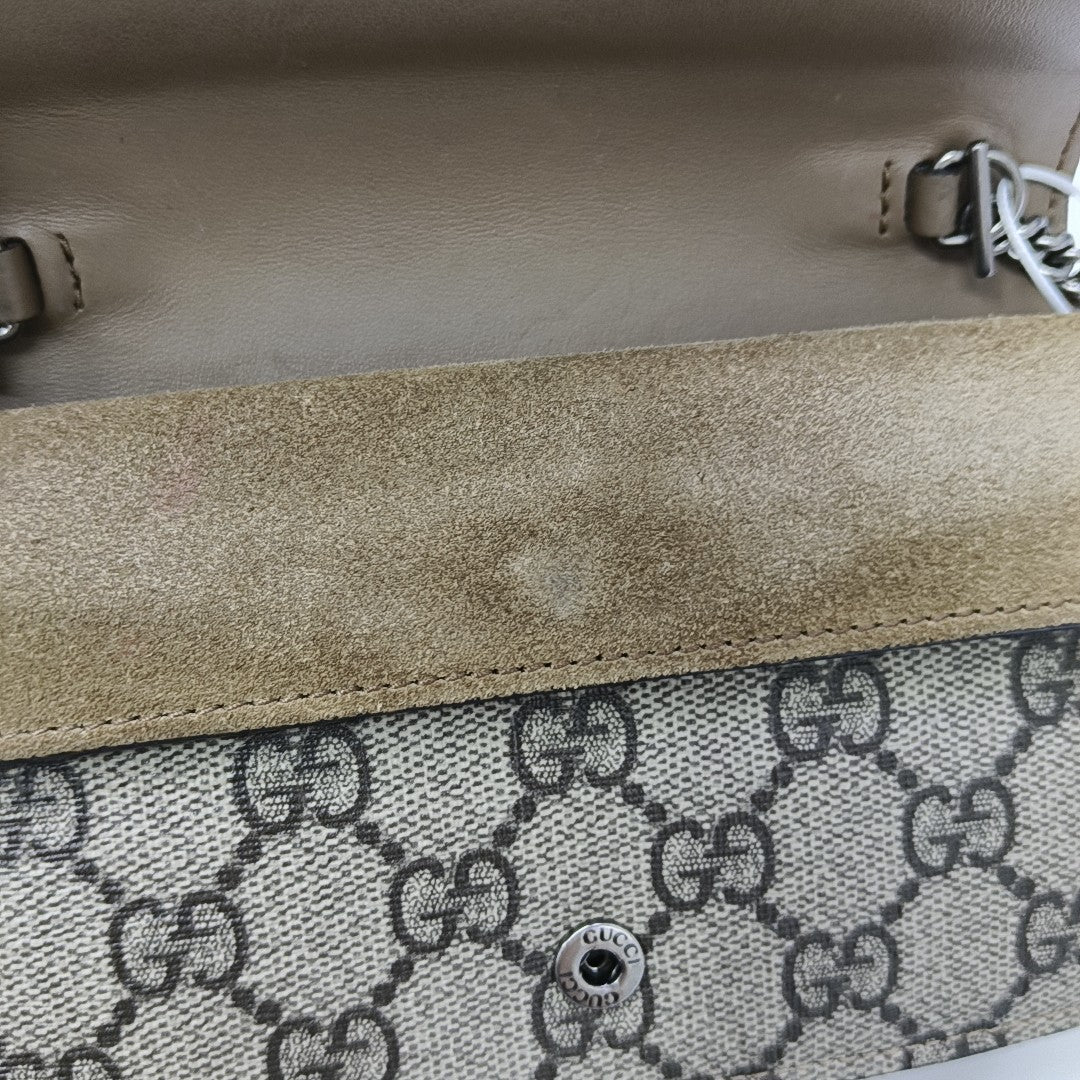 Dionysus Super Mini Monogram Coated Canvas Beige