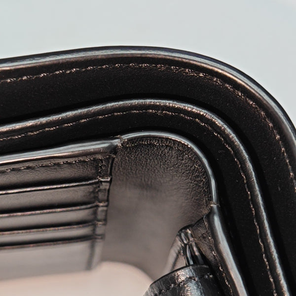 Monedero de cuero negro TRIOMPHE CANVAS