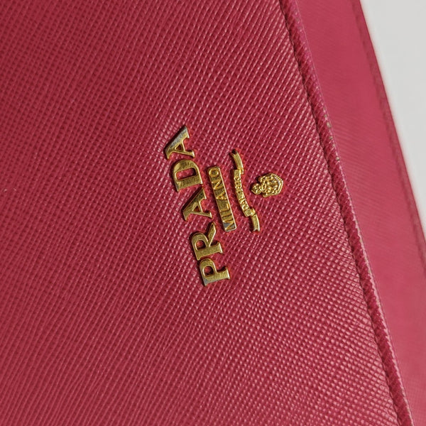 Fold Wallet Saffiano Calfskin Red