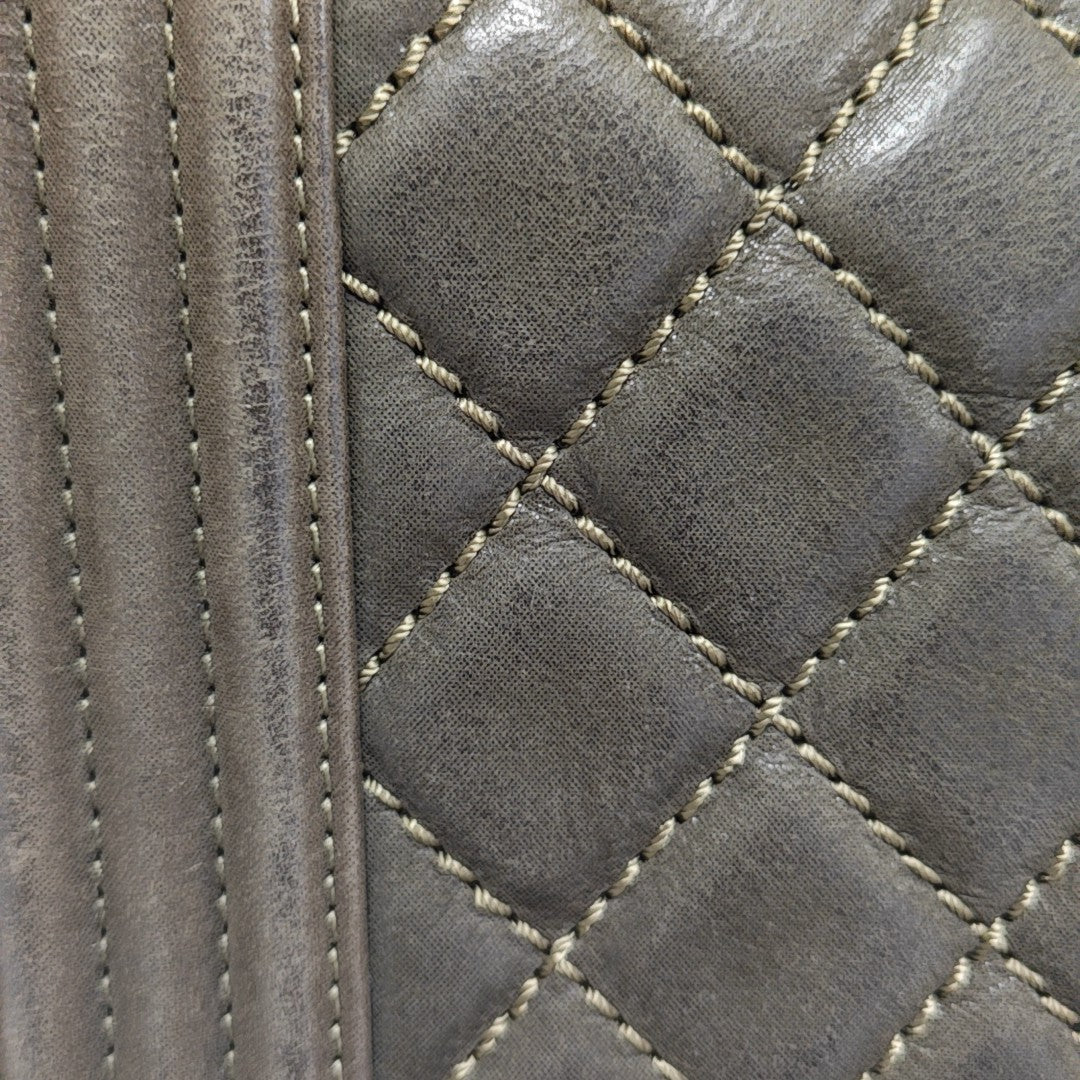 BOY CHANEL Medium Quilted Calfskin Gray