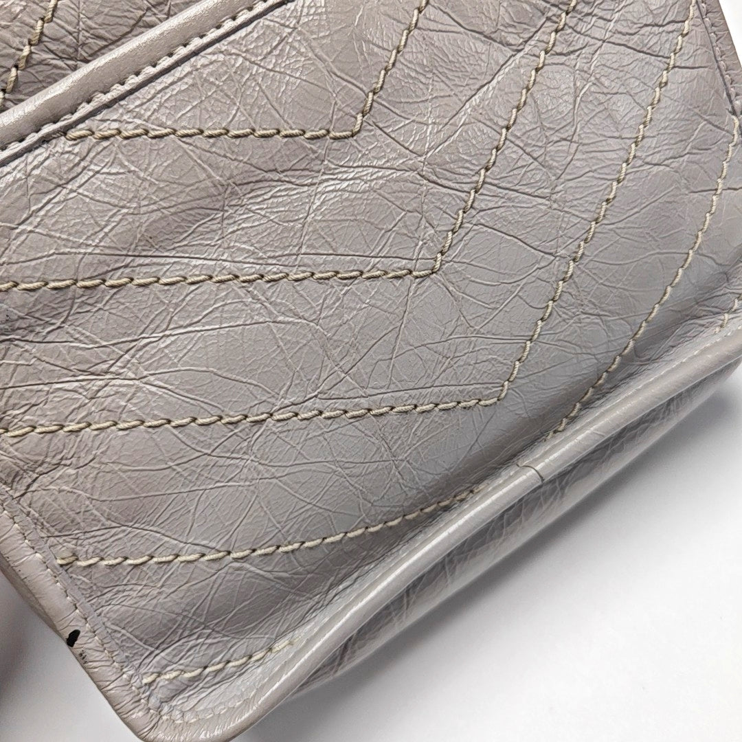 Authenticated pre-owned  NIKI Mini Chevron, Quilted Calfskin Gray - Shoulder Bag at Looply