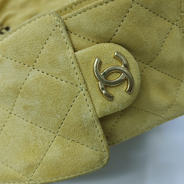 CHANEL 25 Quilted Suede Yellow