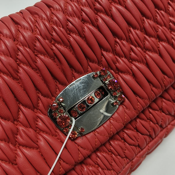 Crystal Quilted Lambskin Red