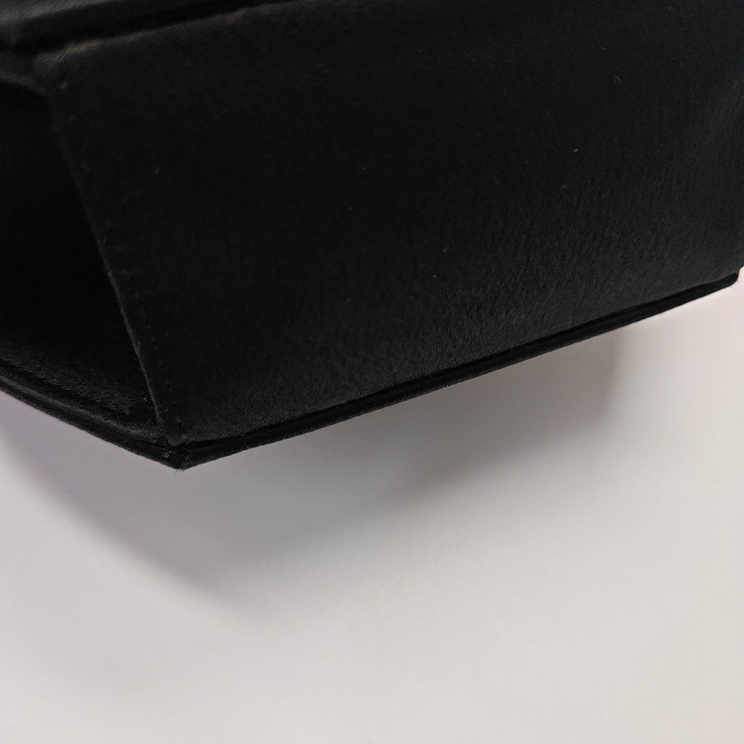 Silk Satin Shoulder Bag Black