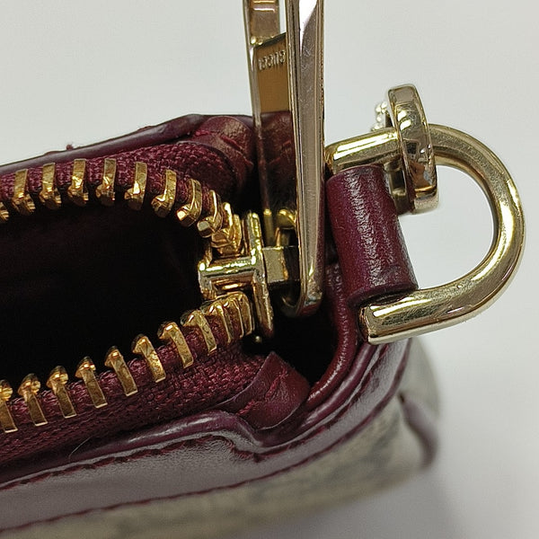 Monogram Fabric Top Handle Bag Mini Brown