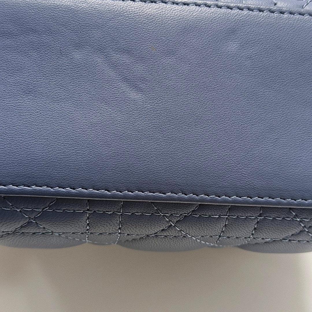Lady Dior Small Cannage Lambskin Blue