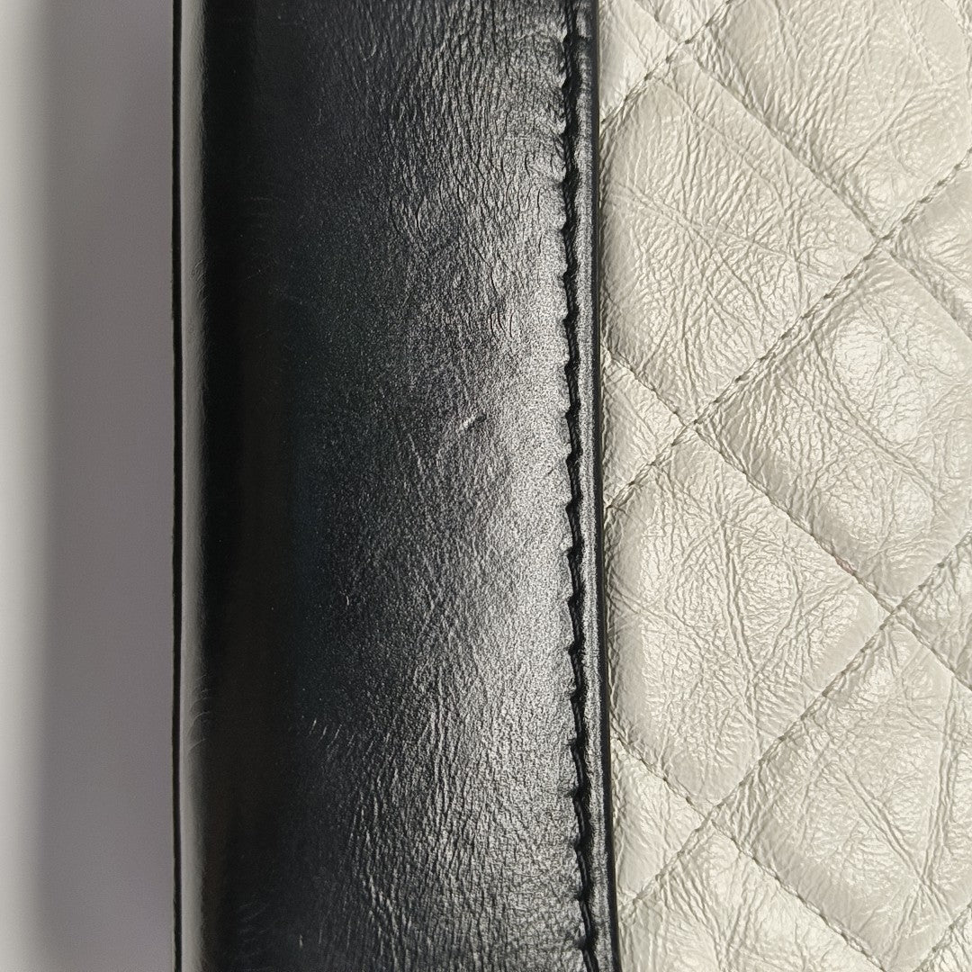 GABRIELLE Small Quilted Calfskin White