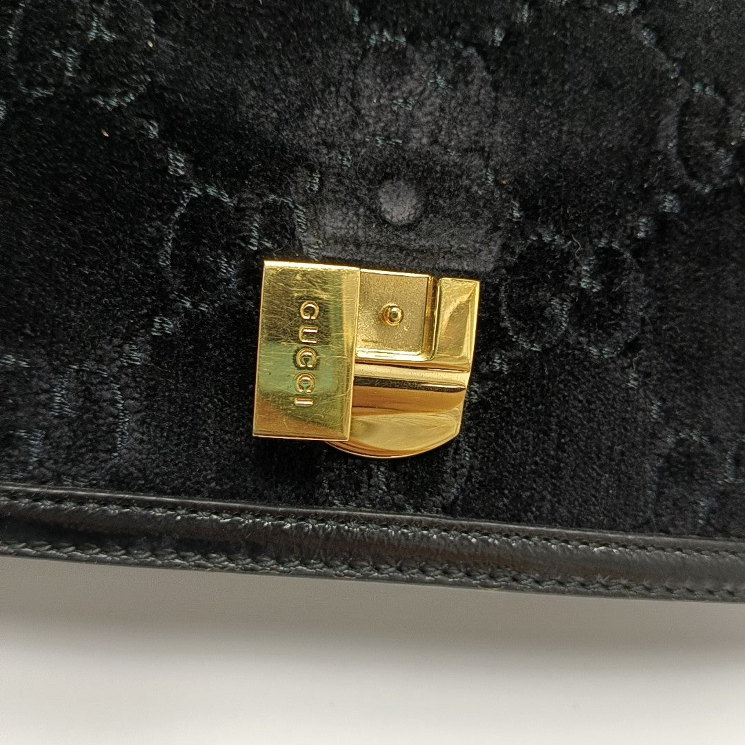 Sylvie Small Monogram Velvet Black