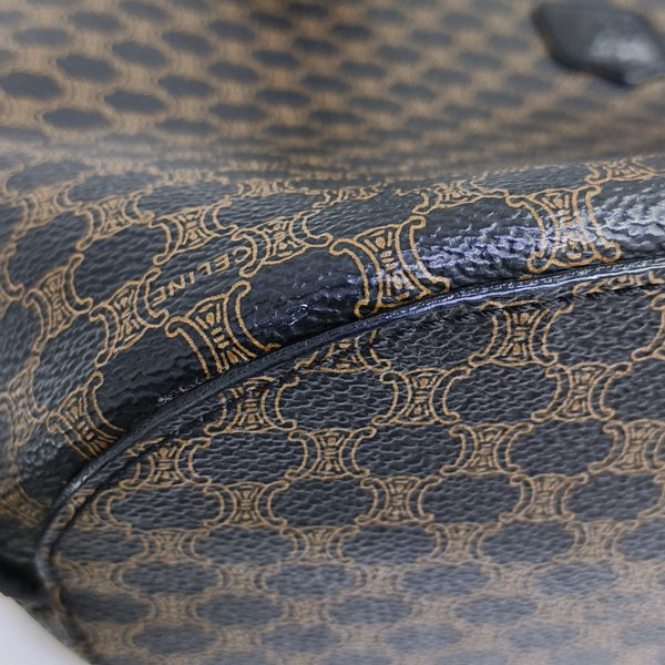 Coated Canvas Shoulder Bag Brown