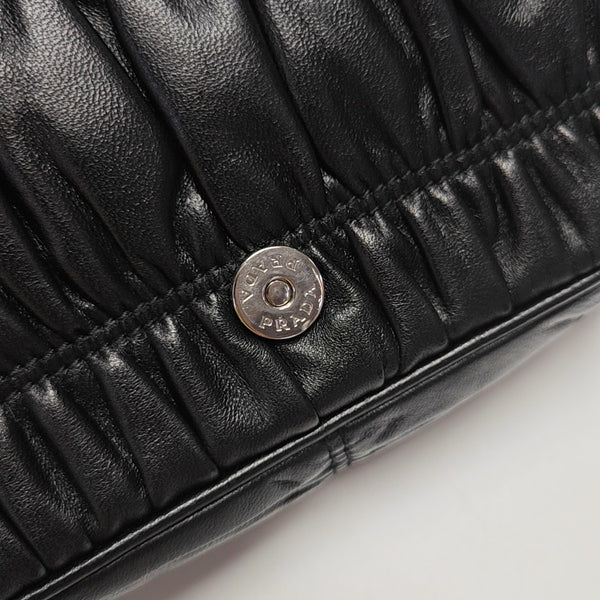 Quilted Lambskin Shoulder Bag Black
