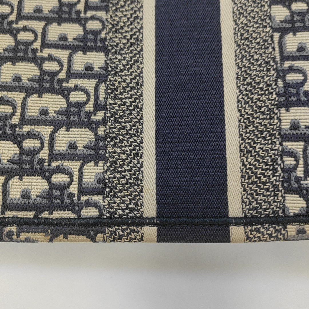 Book Tote Large Oblique Canvas Blue