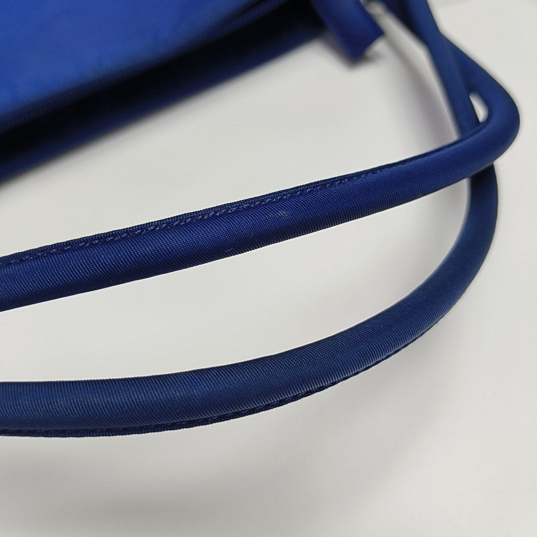 Nylon Top Handle Bag Blue