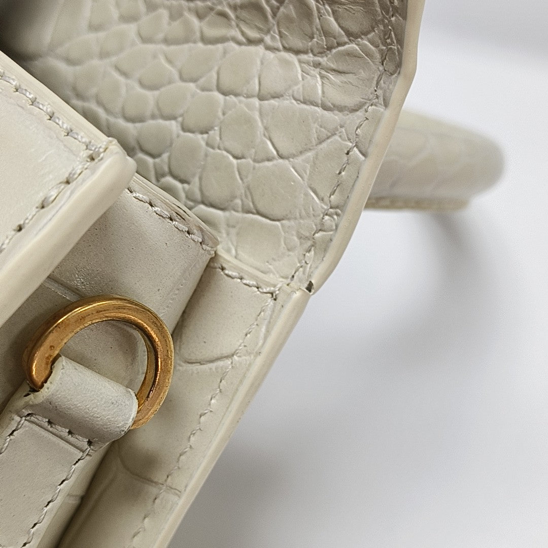 Leather Shoulder Bag Mini White