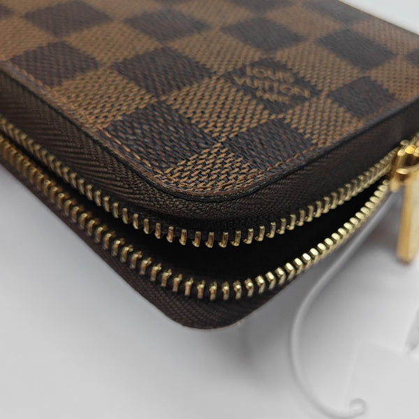 ZIPPY Damier Ebene Coated Canvas Brown Wallet