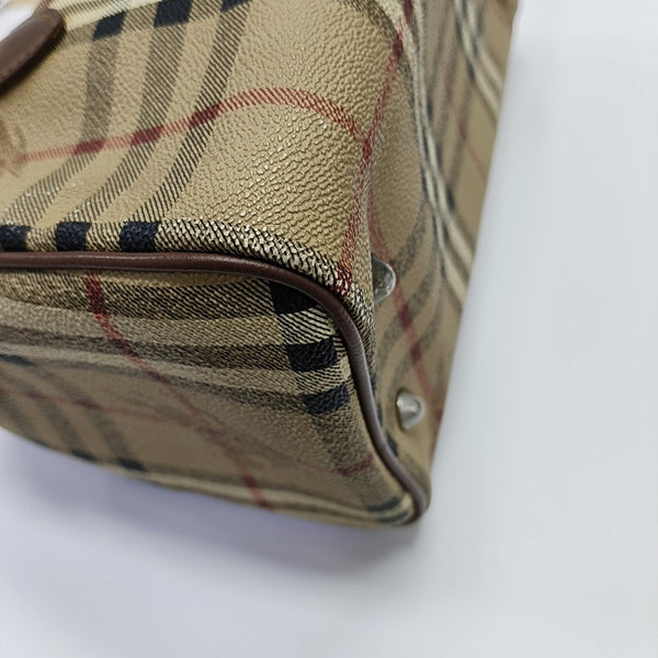 Coated Canvas Top Handle Bag Beige