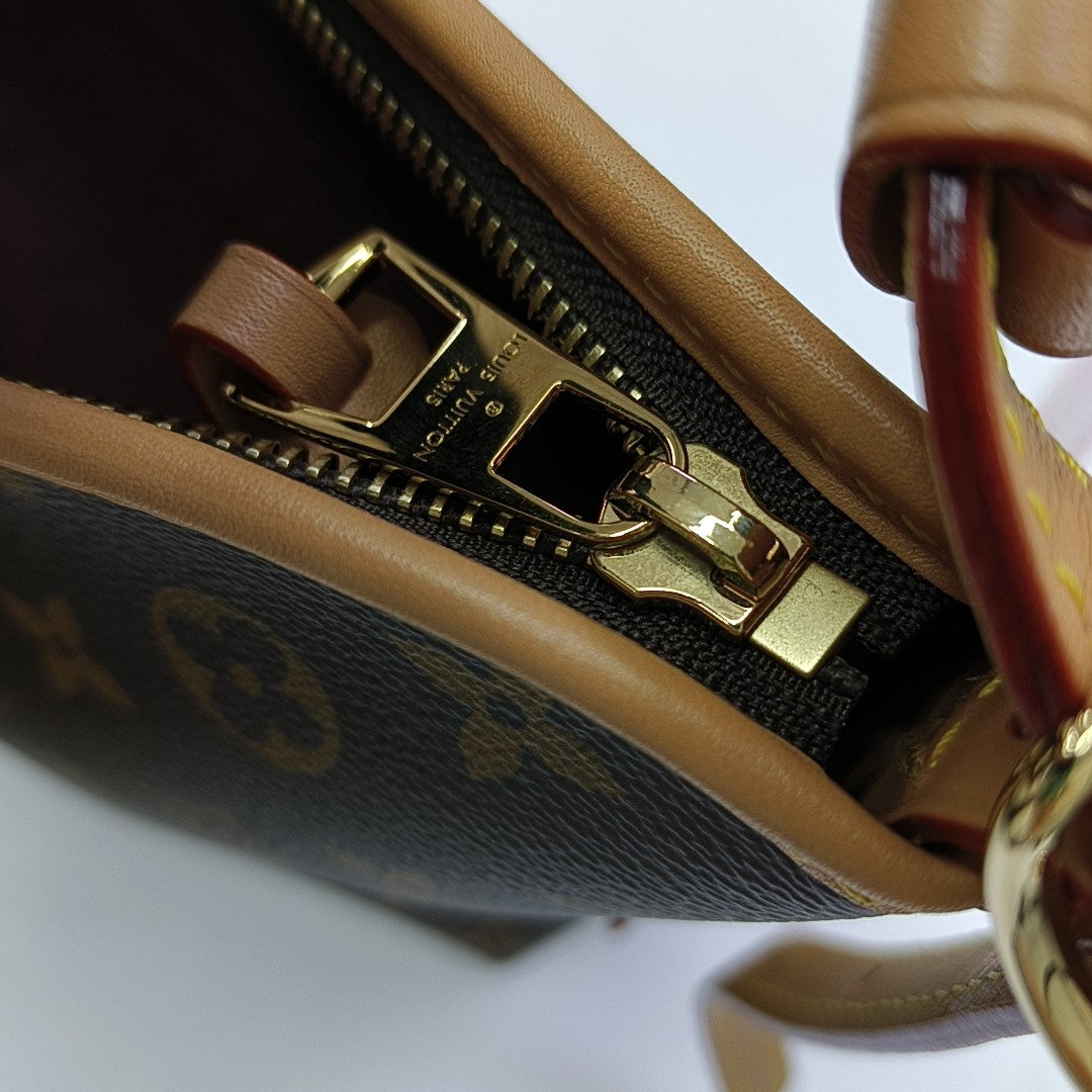 CARRYALL Small Monogram Coated Canvas Brown