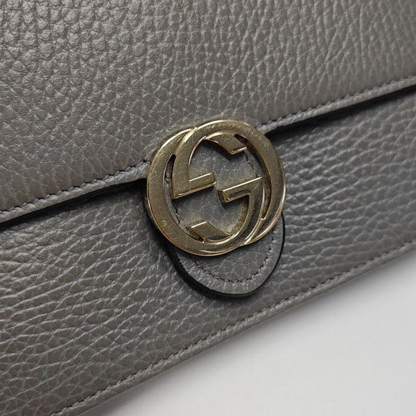 Interlocking G Small Calfskin Gray