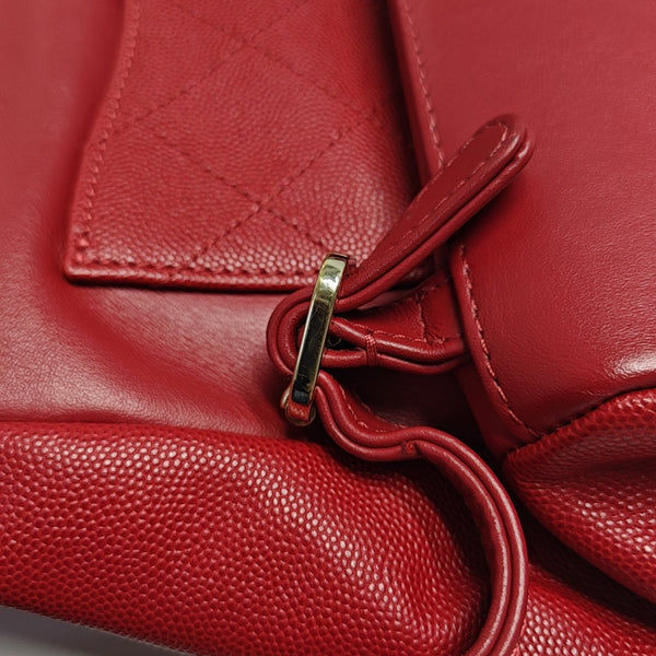 BUSINESS AFFINITY Quilted Grained Calfskin Red