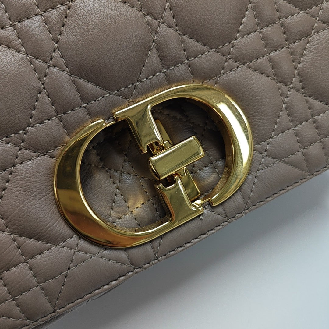 Dior Caro Medium Cannage Calfskin Gray