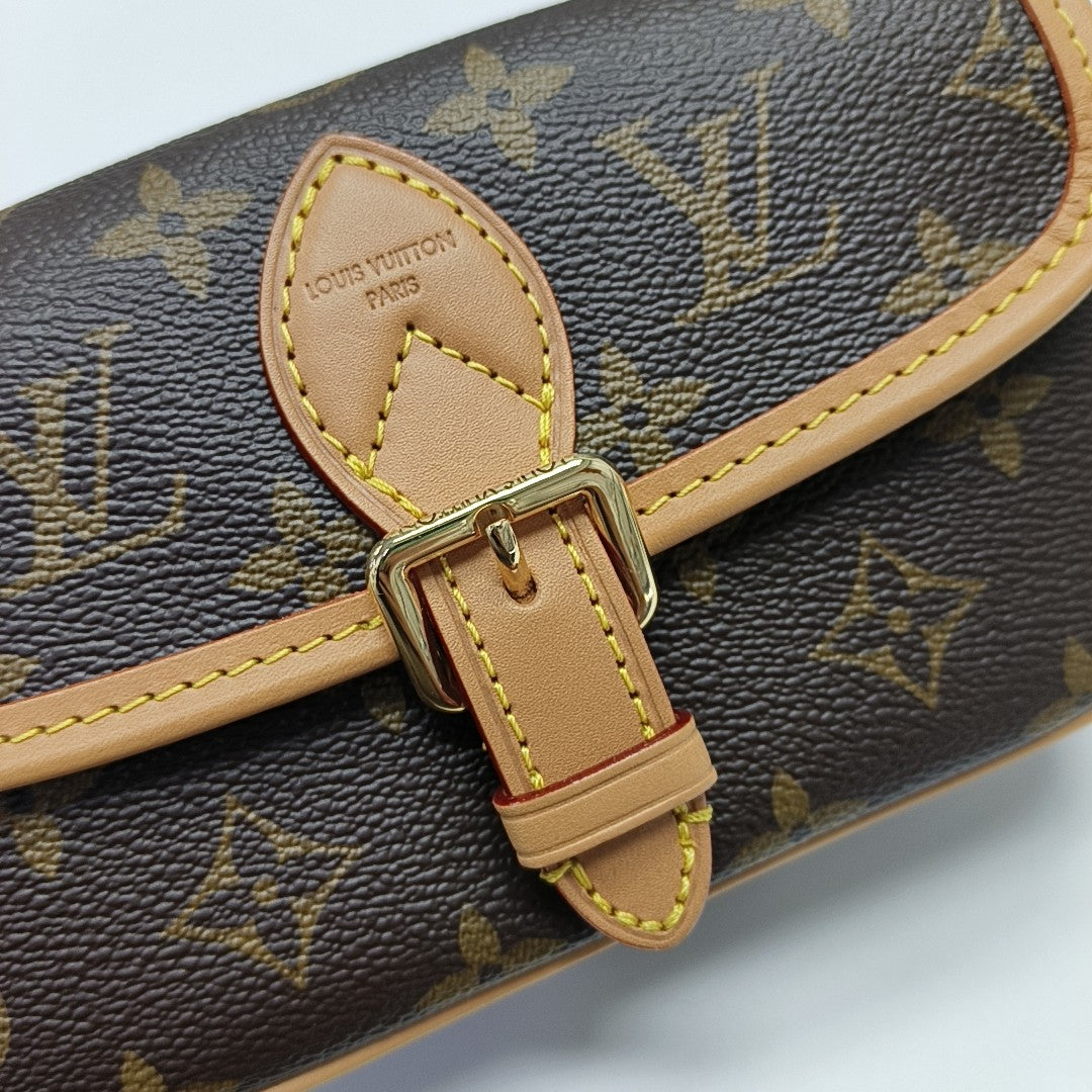 DIANE Nano Monogram Coated Canvas Brown
