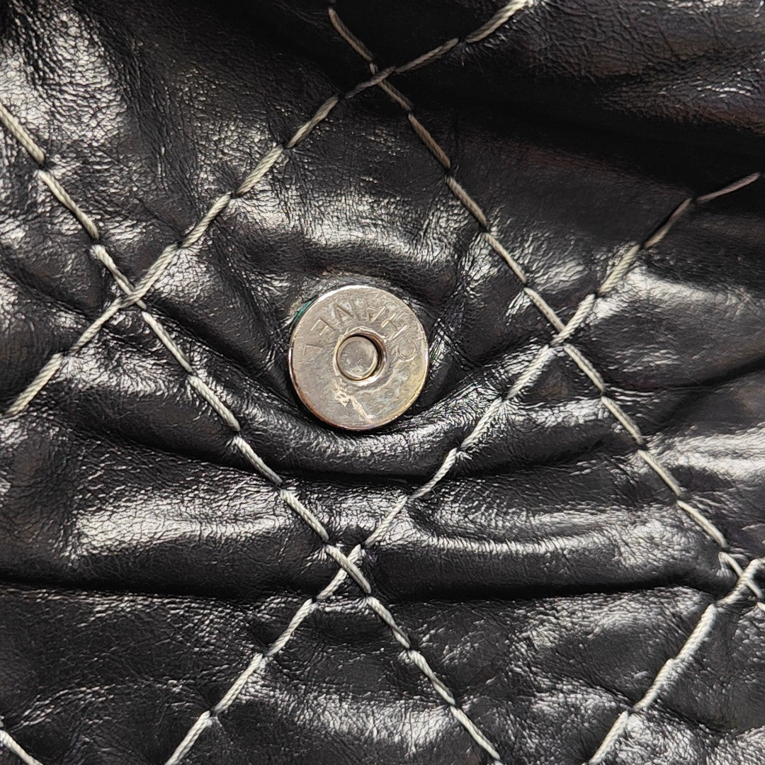 Quilted Calfskin Shoulder Bag Black