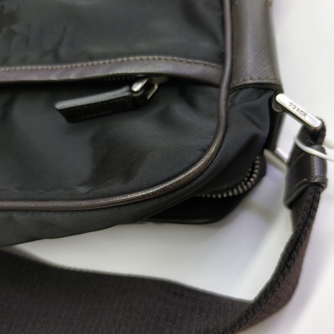 Nylon Shoulder Bag Black