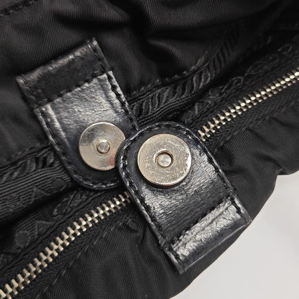 Nylon Top Handle Bag Black