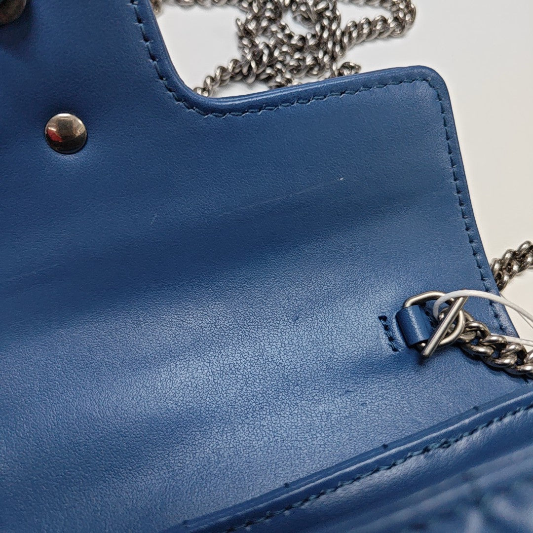 GG Marmont Mini Quilted Calfskin Blue