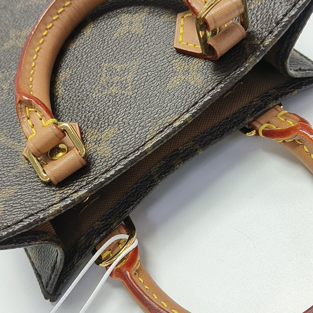 SAC PLAT Mini Monogram Coated Canvas Brown
