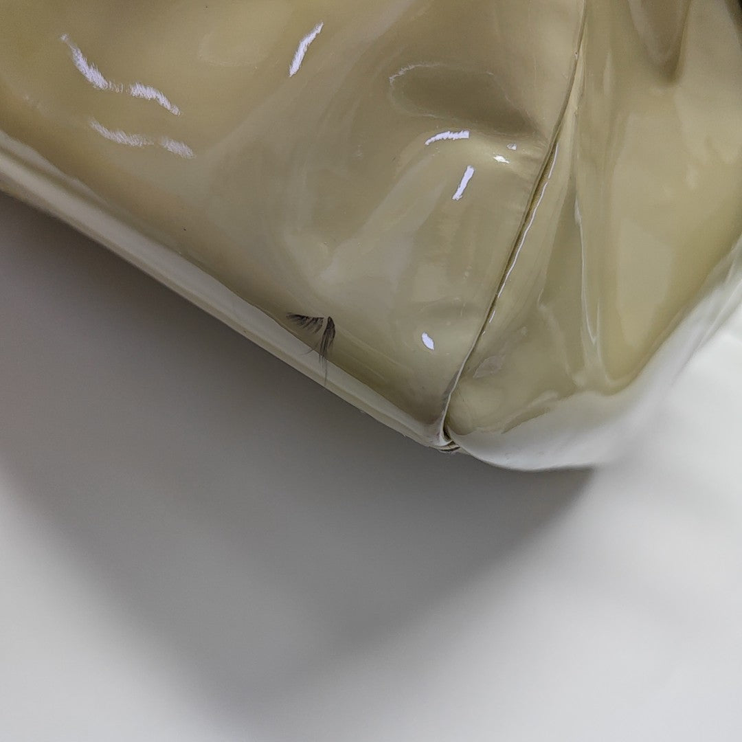 Patent Leather Top Handle Bag Yellow