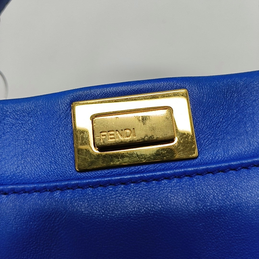Authenticated pre-owned  Peekaboo Mini Calfskin Blue - Tote Bag at Looply