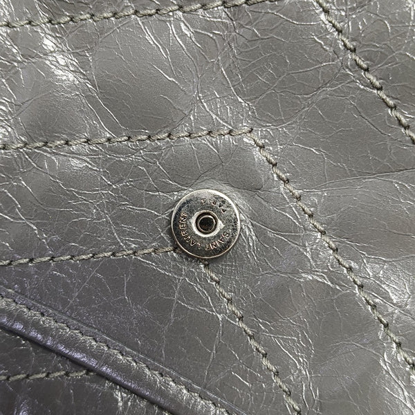 NIKI Small Chevron Calfskin Gray