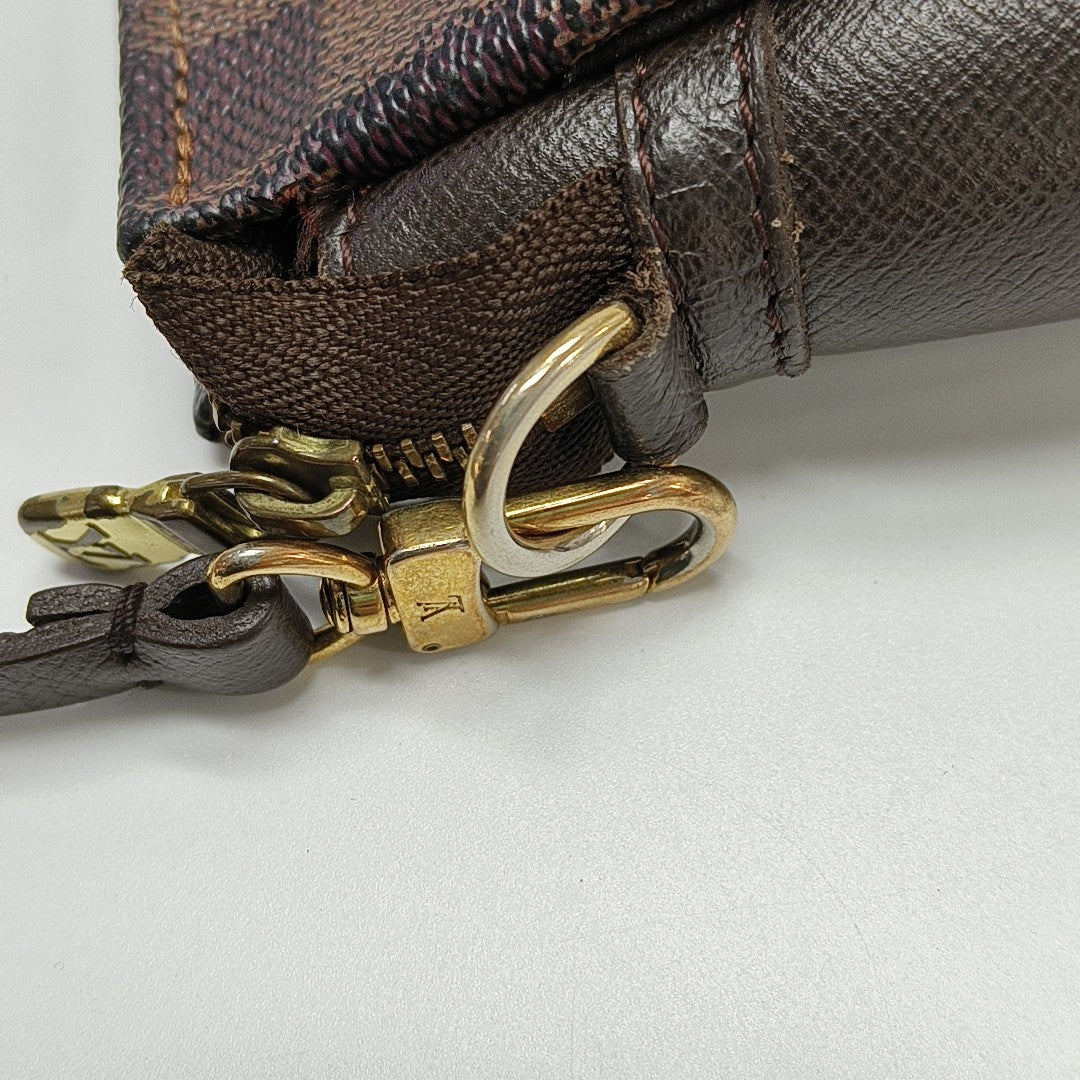 TROUSSE MAKE UP Damier Ebene Coated Canvas Brown