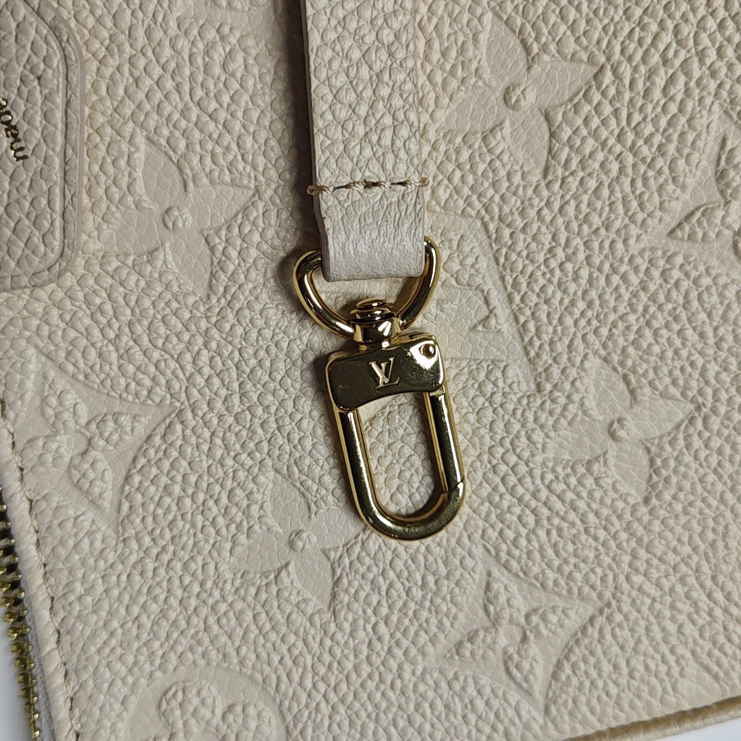 EASY POUCH ON STRAP Calfskin Beige