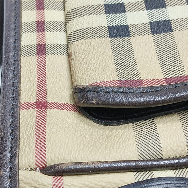 Coated Canvas Shoulder Bag Beige