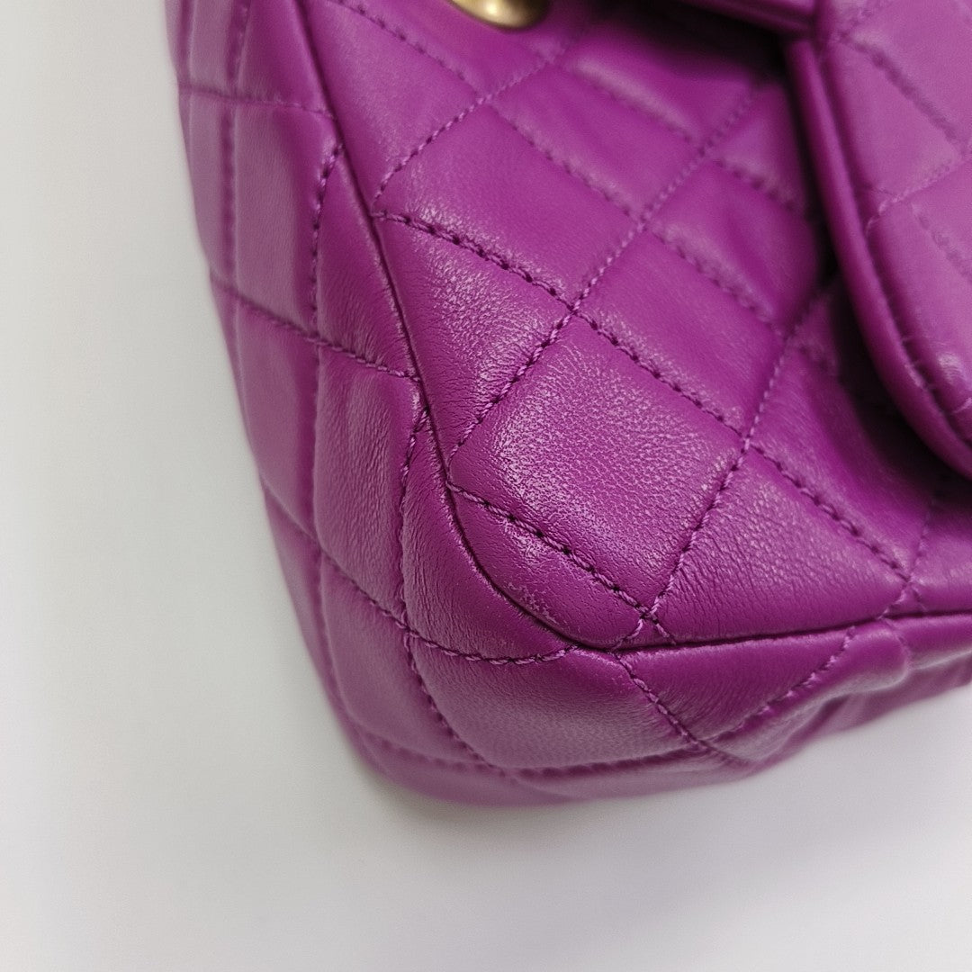 CLASSIC FLAP Mini Quilted Lambskin Purple