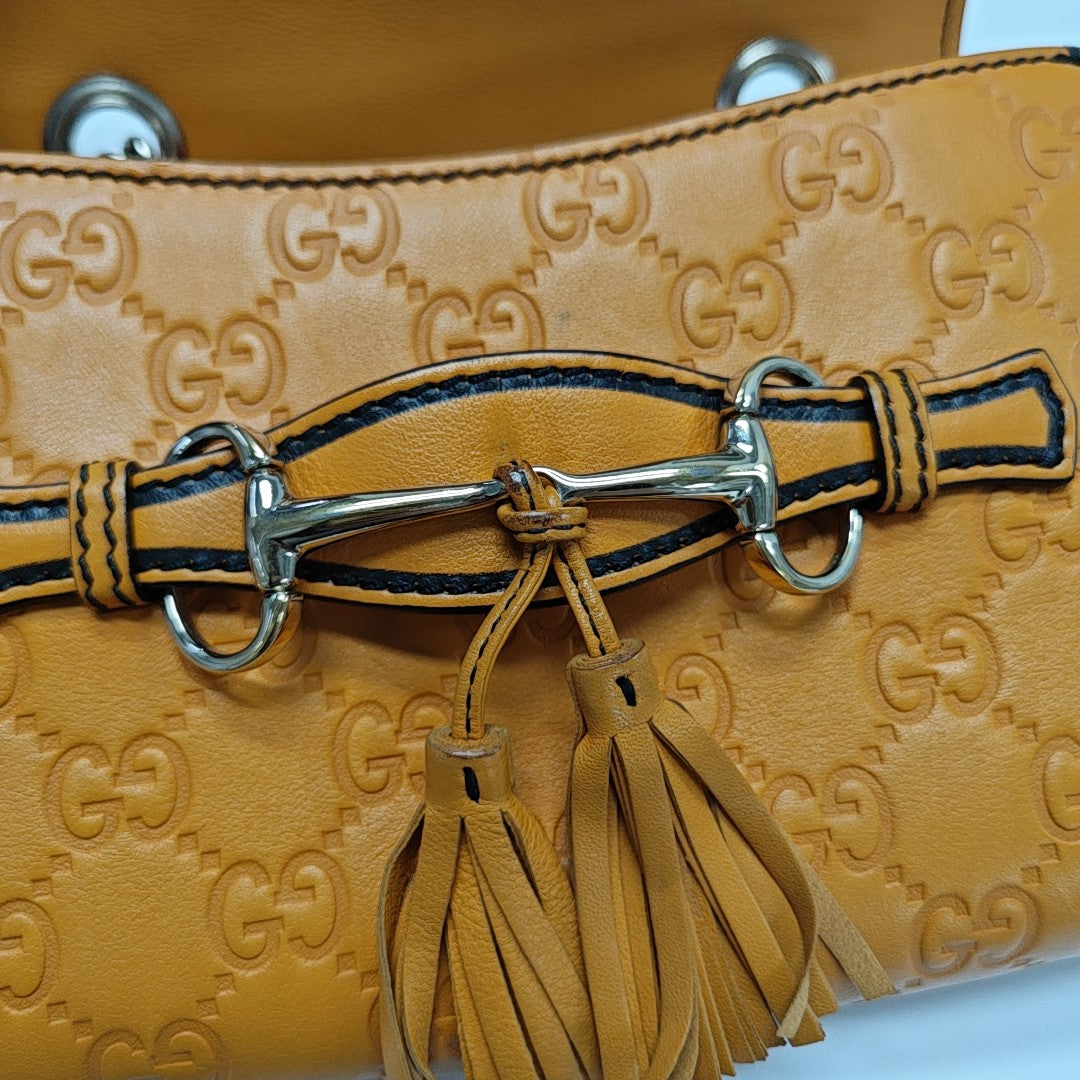 Emily Chain Monogram Calfskin Yellow