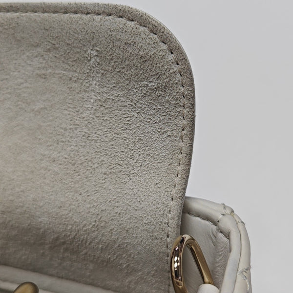 Lady D-Joy Super Mini Cannage Lambskin White
