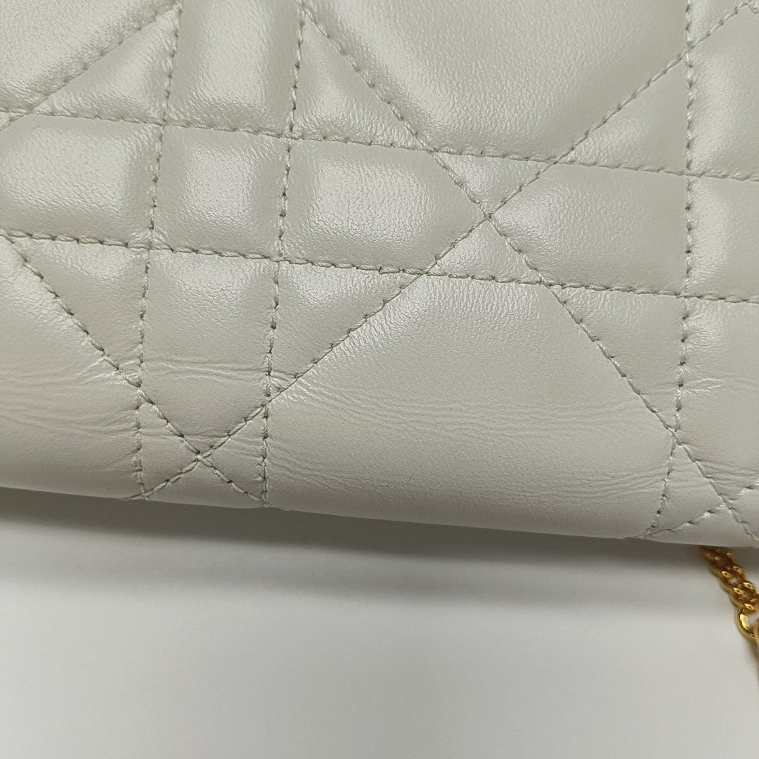 Miss Caro Cannage Lambskin White