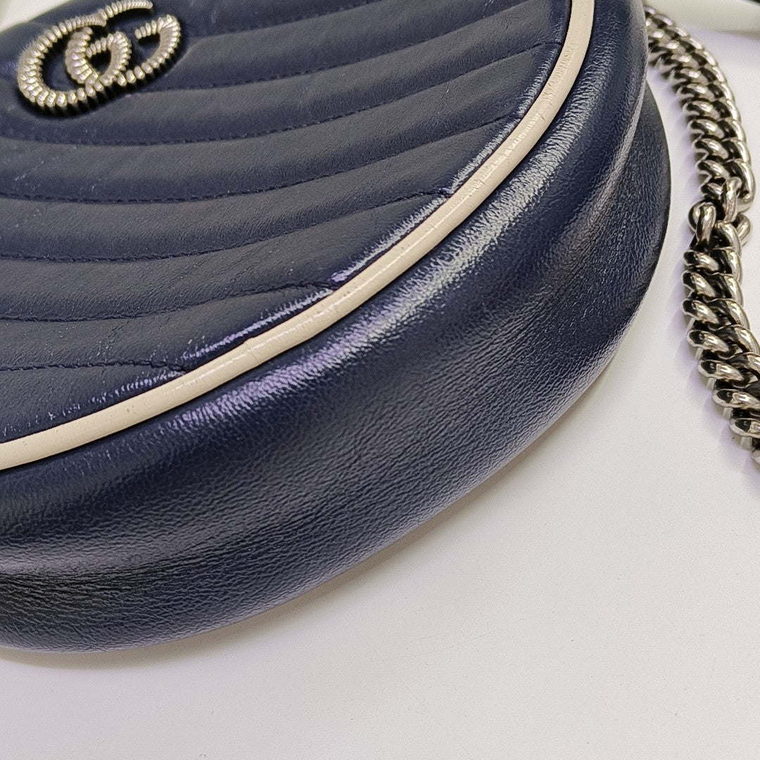 GG Marmont Mini Quilted Calfskin Blue