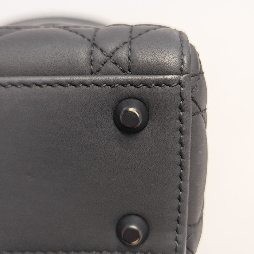 Lady Dior Mini Cannage Calfskin Black